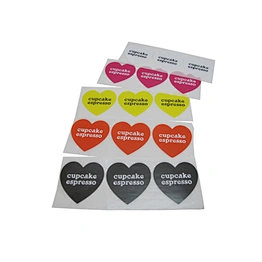 Heart Shape Customize Logo Printing Color Stickers High Quality Wolesale Adhesive Sticker