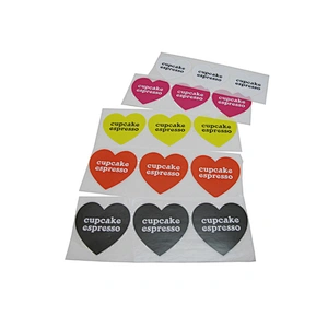 Heart Shape Customize Logo Printing Color Stickers High Quality Wolesale Adhesive Sticker